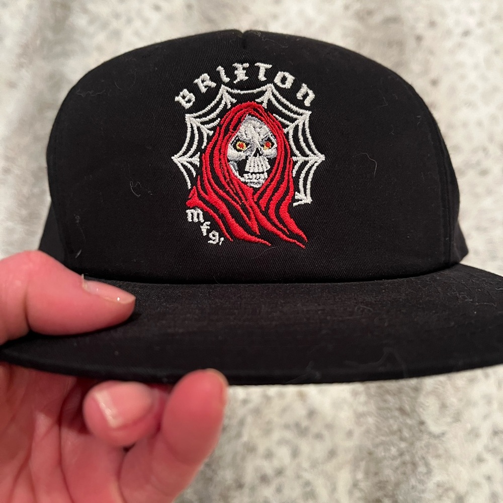 Brixton Black Reaper Embroidered Cap
